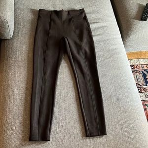 Spanx Faux Suede Leggings in chocolate brown